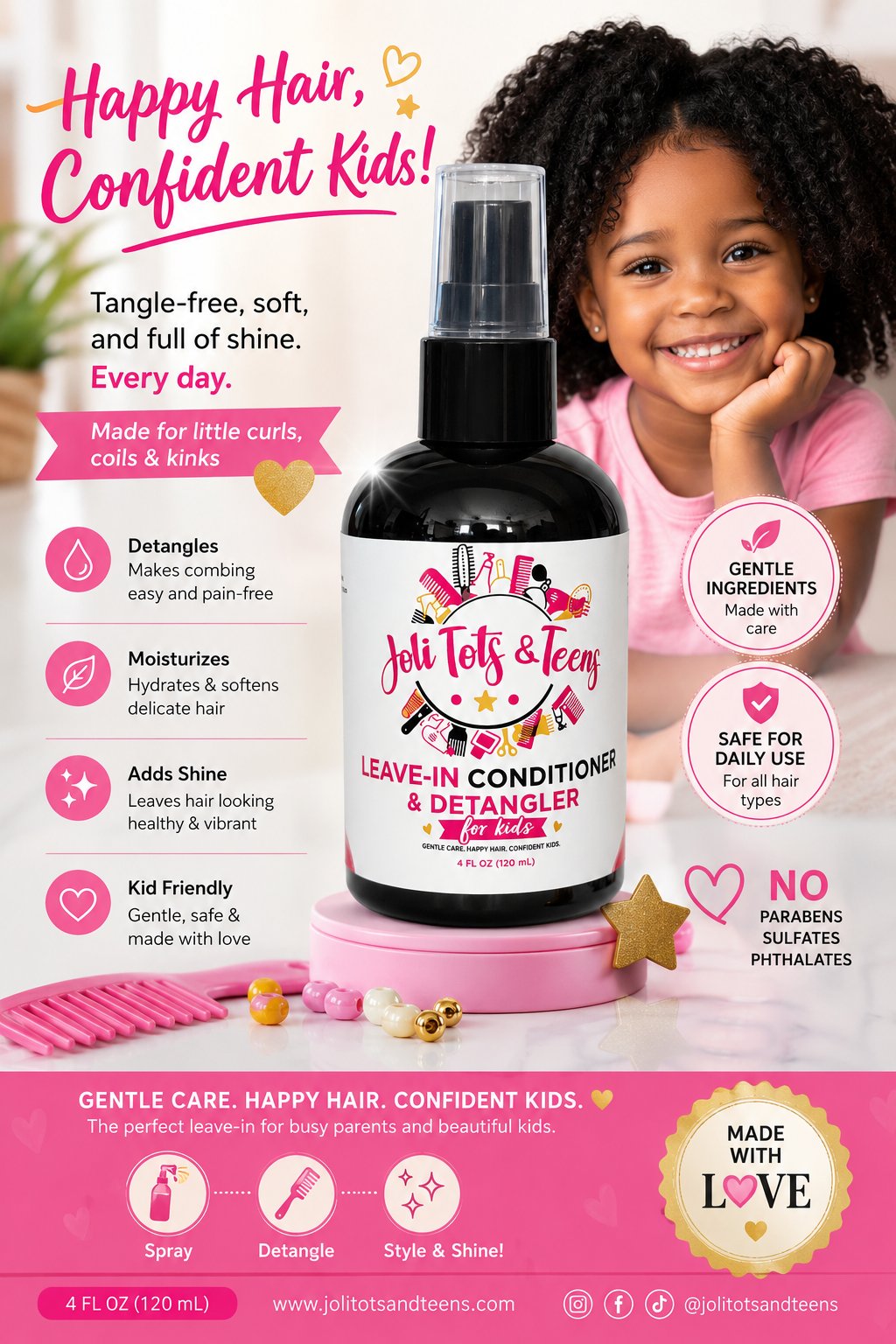 Joli Tots & Teens Leave-In Conditioner & Detangler